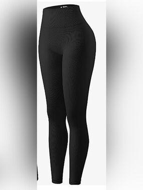 Black Ribbed Knit Leggings